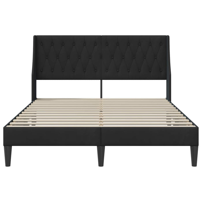 Cadru de pat cu headboard Negru 140 x 200 cm Catifea WALTI