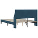 Cadru de pat cu headboard albastru 140 x 200 cm Catifea - WALTI WALTI
