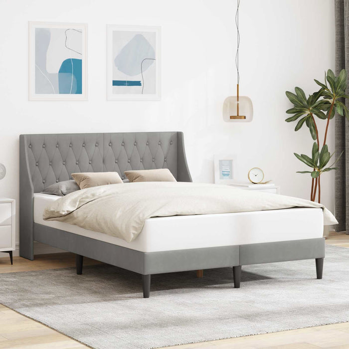 Cadru de pat cu headboard Gri deschis 160 x 200 cm Catifea - WALTI WALTI