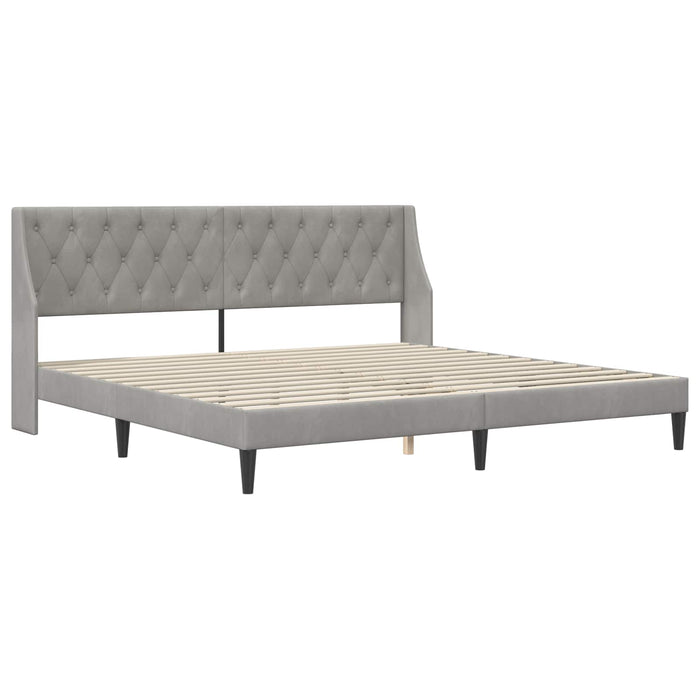 Cadru de pat cu headboard Gri deschis 180 x 200 cm Catifea WALTI