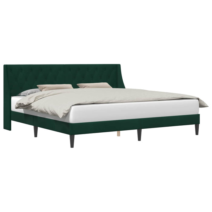Cadru de pat cu headboard Verde închis 180 x 200 cm Catifea - WALTI WALTI