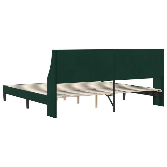 Cadru de pat cu headboard Verde închis 180 x 200 cm Catifea - WALTI WALTI