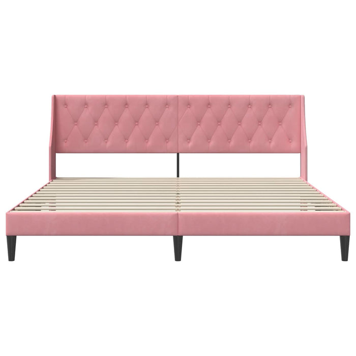 Cadru de pat cu headboard Roz 180 x 200 cm Catifea - WALTI WALTI