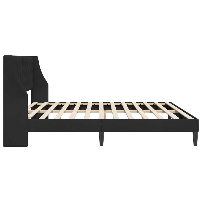 Cadru de pat cu headboard Negru 180 x 200 cm Catifea - WALTI WALTI