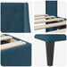 Cadru de pat cu headboard albastru 180 x 200 cm Catifea - WALTI WALTI