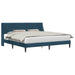 Cadru de pat cu headboard albastru 180 x 200 cm Catifea - WALTI WALTI