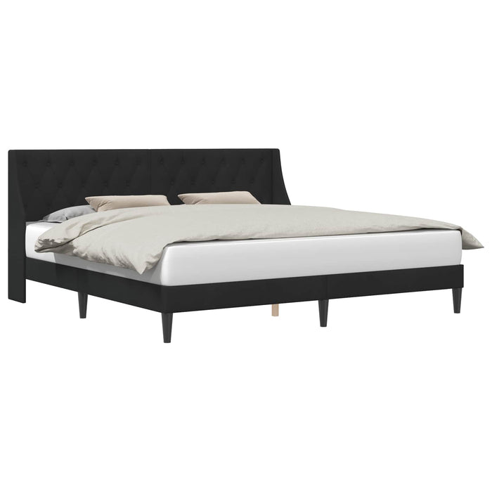 Cadru de pat cu headboard Negru 200 x 200 cm Catifea - WALTI WALTI