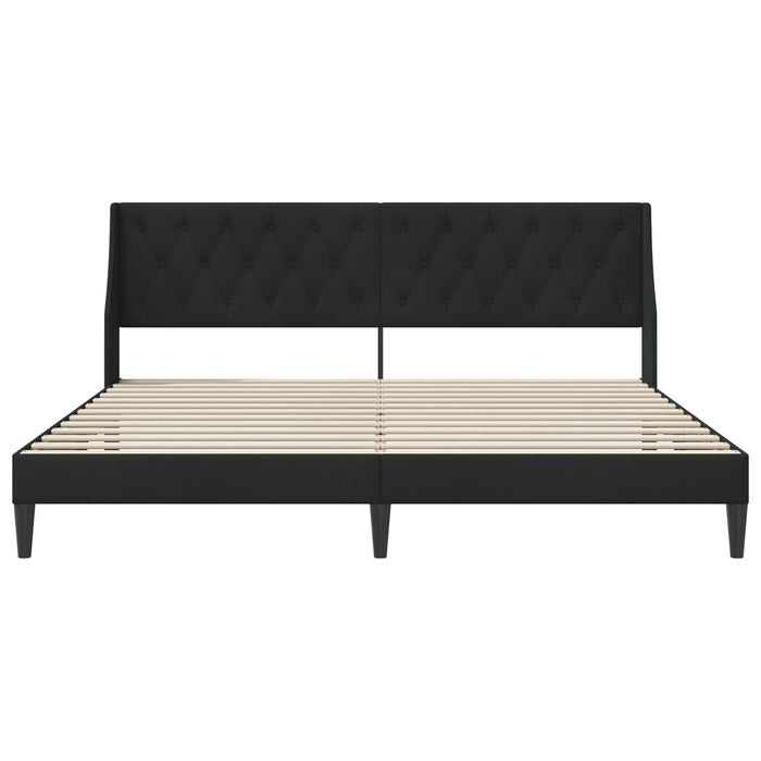 Cadru de pat cu headboard Negru 200 x 200 cm Catifea - WALTI WALTI