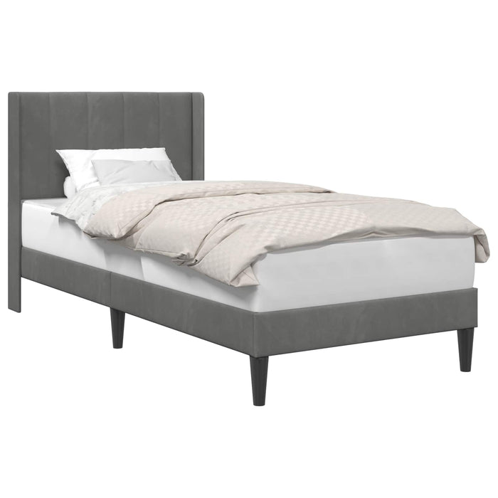 Cadru de pat cu headboard Gri închis 80 x 200 cm Catifea WALTI