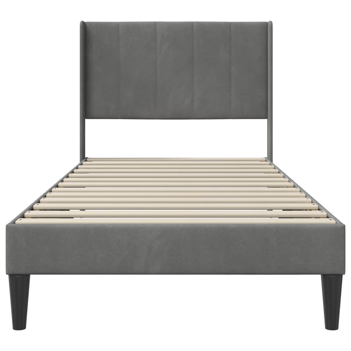 Cadru de pat cu headboard Gri închis 80 x 200 cm Catifea WALTI