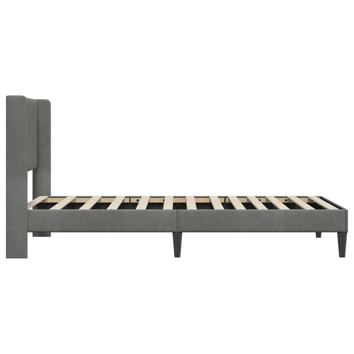 Cadru de pat cu headboard Gri închis 80 x 200 cm Catifea WALTI