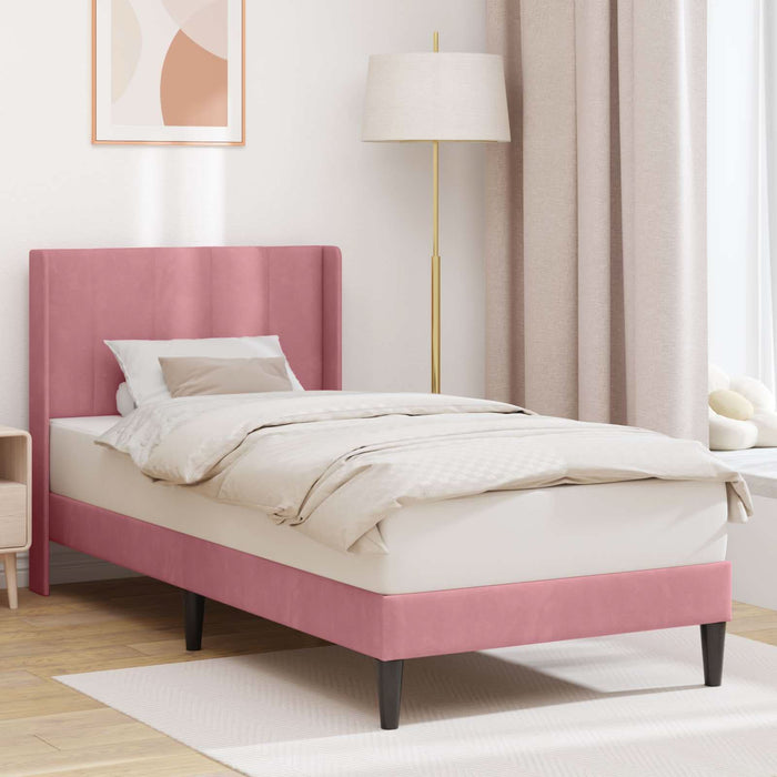 Cadru de pat cu headboard Roz 90 x 190 cm Catifea - WALTI WALTI