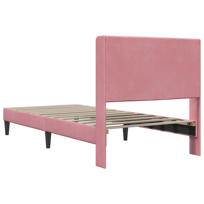 Cadru de pat cu headboard Roz 90 x 190 cm Catifea - WALTI WALTI
