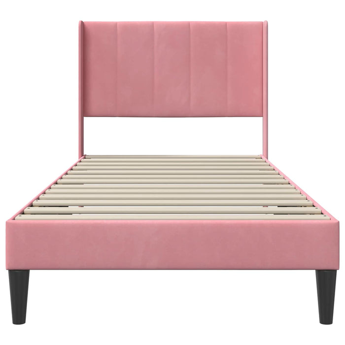Cadru de pat cu headboard Roz 90 x 190 cm Catifea - WALTI WALTI