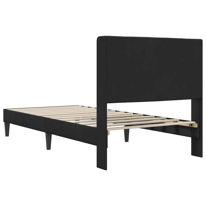 Cadru de pat cu headboard Negru 90 x 190 cm Catifea - WALTI WALTI