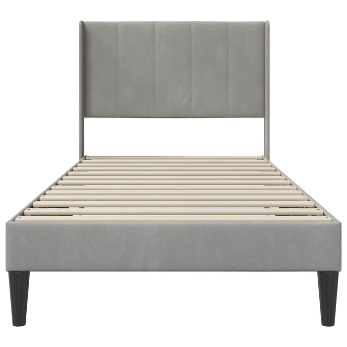 Cadru de pat cu headboard Gri deschis 90 x 200 cm Catifea - WALTI WALTI