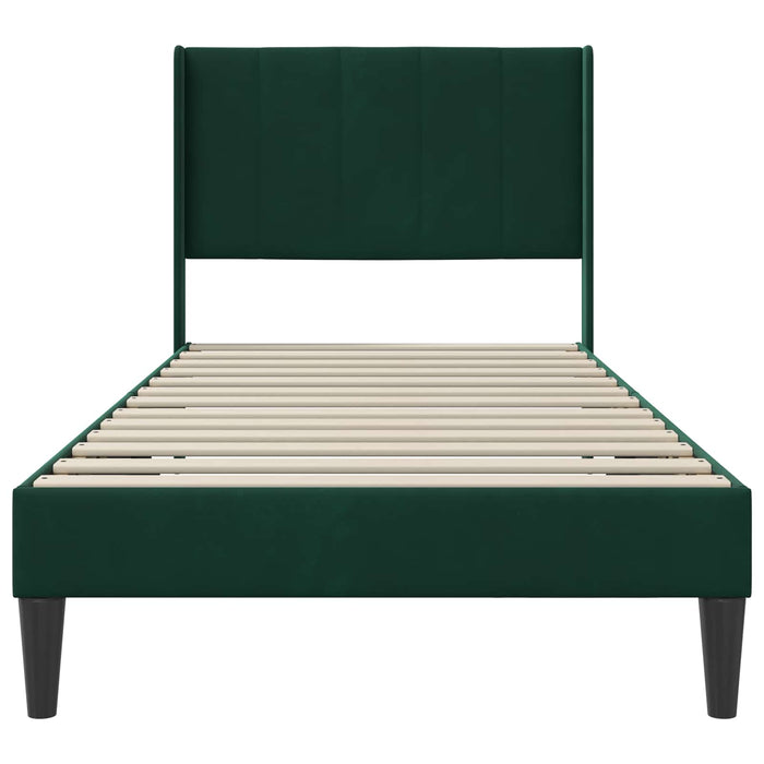Cadru de pat cu headboard Verde închis 90 x 200 cm Catifea - WALTI WALTI