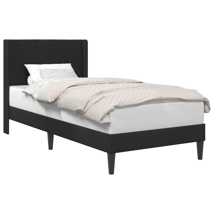 Cadru de pat cu headboard Negru 90 x 200 cm Catifea - WALTI WALTI