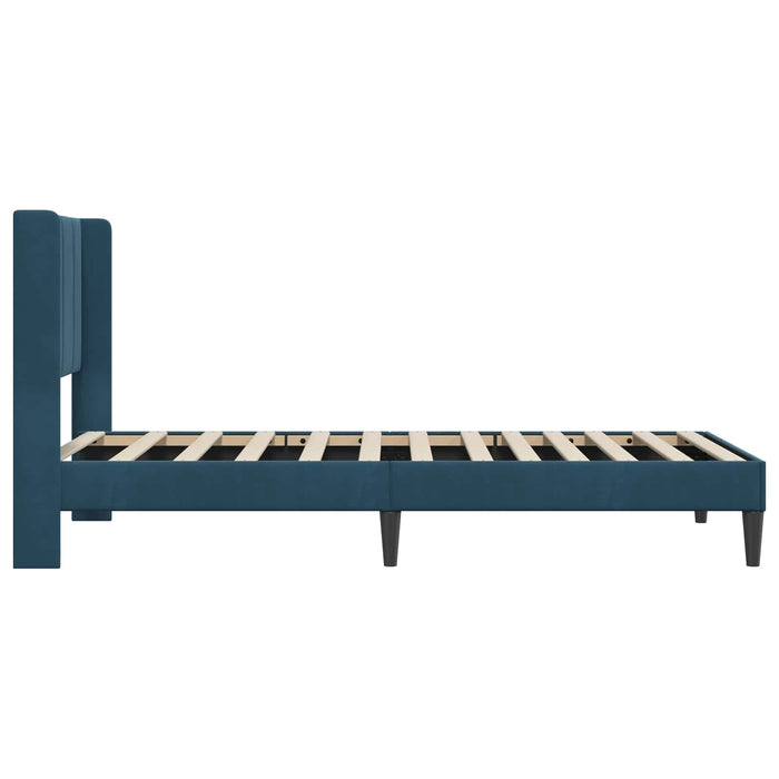 Cadru de pat cu headboard albastru 90 x 200 cm Catifea - WALTI WALTI