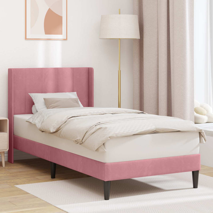 Cadru de pat cu headboard Roz 100 x 200 cm Catifea - WALTI WALTI
