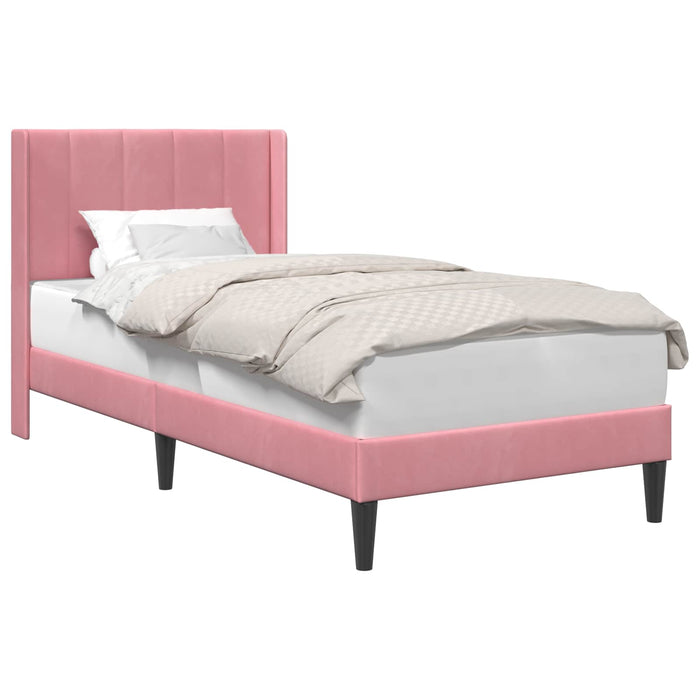 Cadru de pat cu headboard Roz 100 x 200 cm Catifea - WALTI WALTI