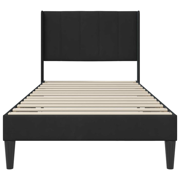 Cadru de pat cu headboard Negru 100 x 200 cm Catifea - WALTI WALTI