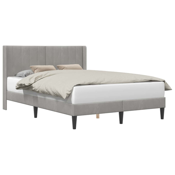 Cadru de pat cu headboard Gri deschis 140 x 200 cm Catifea WALTI