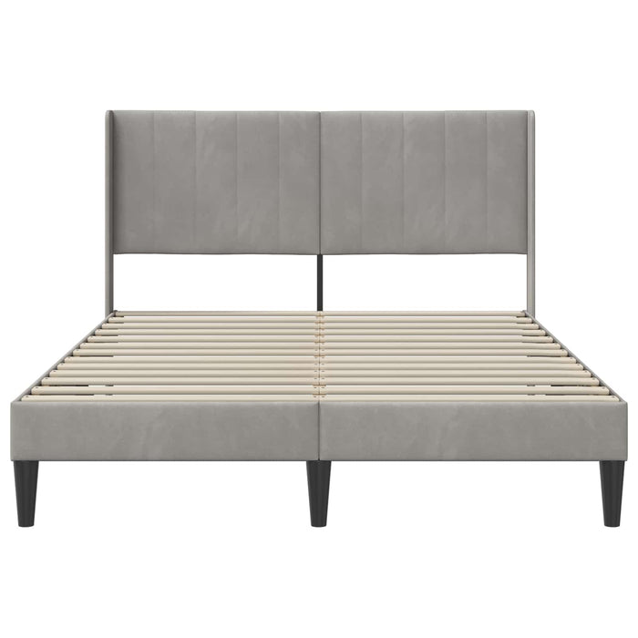 Cadru de pat cu headboard Gri deschis 140 x 200 cm Catifea WALTI