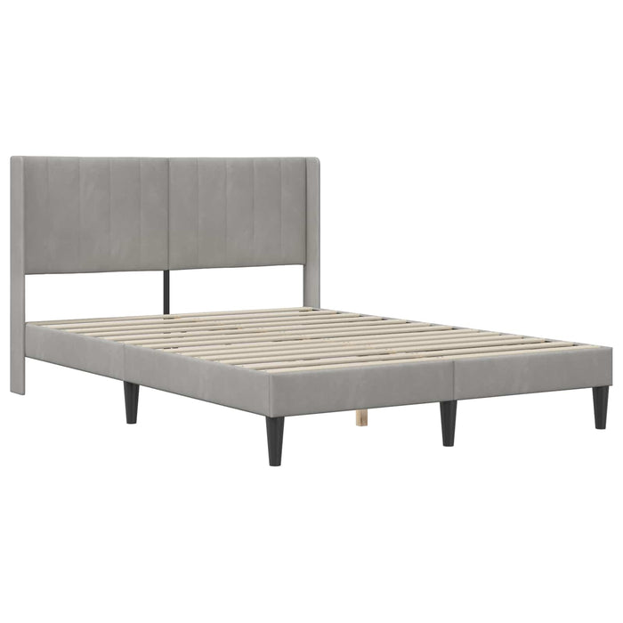 Cadru de pat cu headboard Gri deschis 160 x 200 cm Catifea WALTI