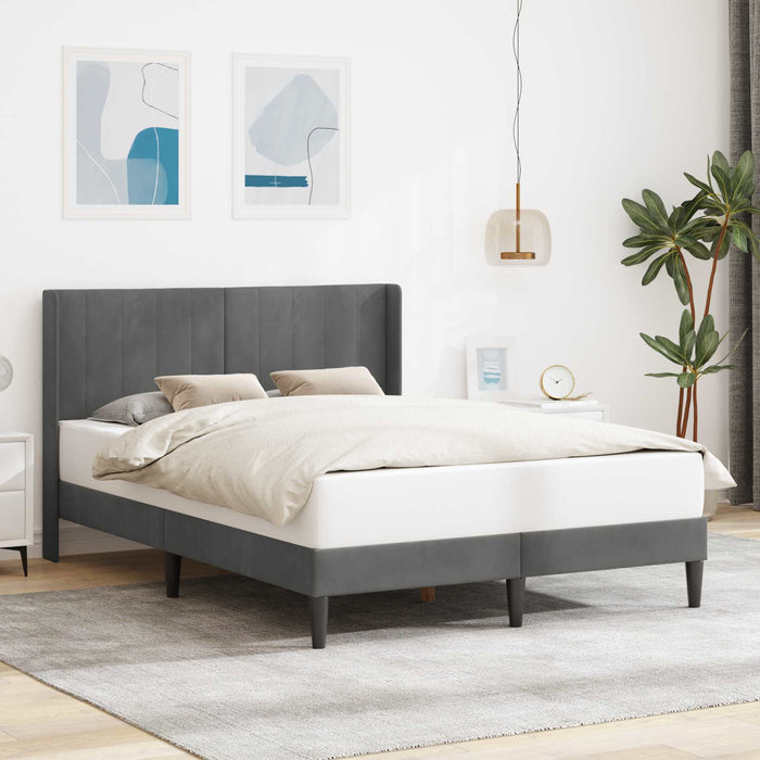 Cadru de pat cu headboard Gri închis 160 x 200 cm Catifea - WALTI WALTI