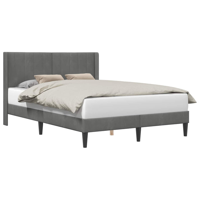 Cadru de pat cu headboard Gri închis 160 x 200 cm Catifea - WALTI WALTI