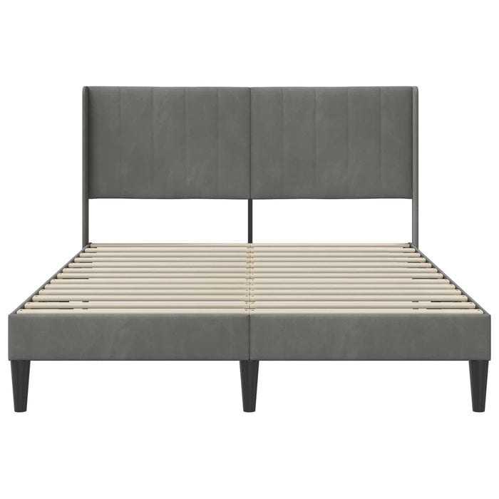 Cadru de pat cu headboard Gri închis 160 x 200 cm Catifea - WALTI WALTI