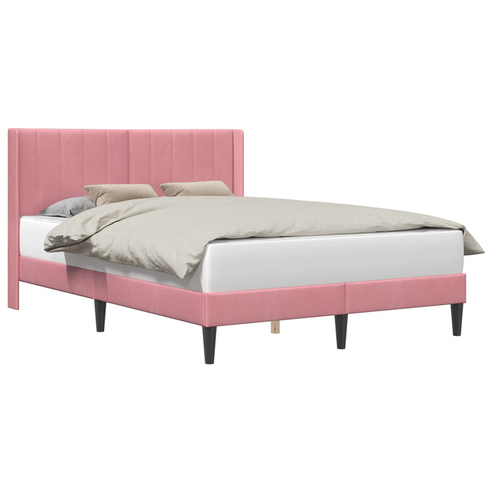 Cadru de pat cu headboard Roz 160 x 200 cm Catifea - WALTI WALTI