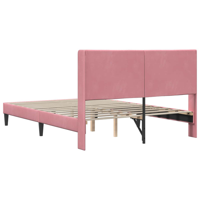 Cadru de pat cu headboard Roz 160 x 200 cm Catifea - WALTI WALTI