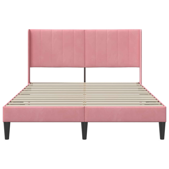Cadru de pat cu headboard Roz 160 x 200 cm Catifea - WALTI WALTI