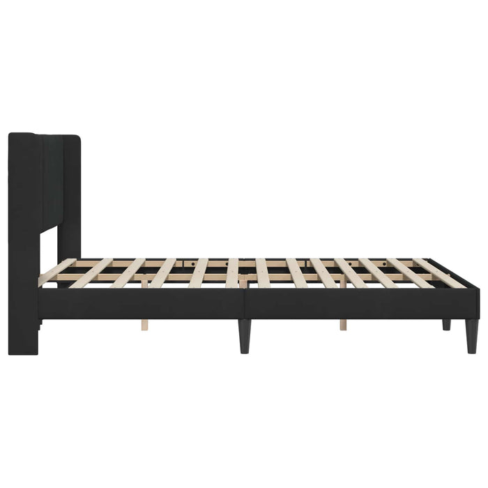 Cadru de pat cu headboard Negru 160 x 200 cm Catifea - WALTI WALTI