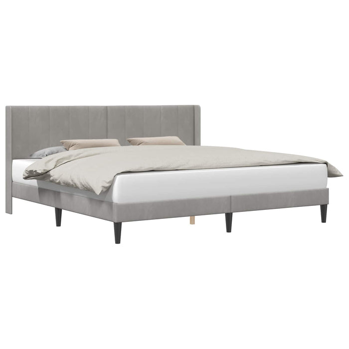 Cadru de pat cu headboard Gri deschis 180 x 200 cm Catifea - WALTI WALTI