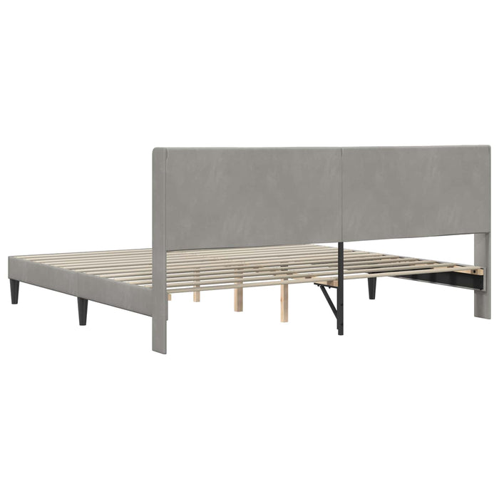 Cadru de pat cu headboard Gri deschis 180 x 200 cm Catifea - WALTI WALTI