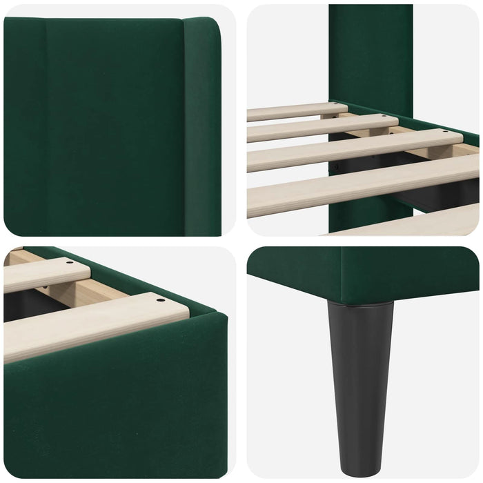 Cadru de pat cu headboard Verde închis 180 x 200 cm Catifea - WALTI WALTI