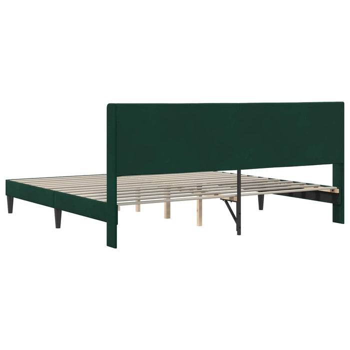 Cadru de pat cu headboard Verde închis 180 x 200 cm Catifea - WALTI WALTI