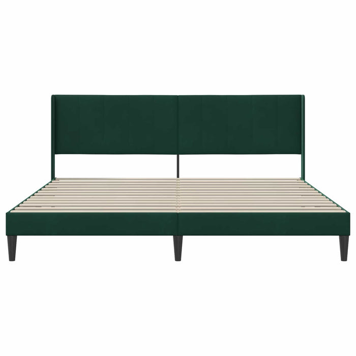 Cadru de pat cu headboard Verde închis 180 x 200 cm Catifea - WALTI WALTI