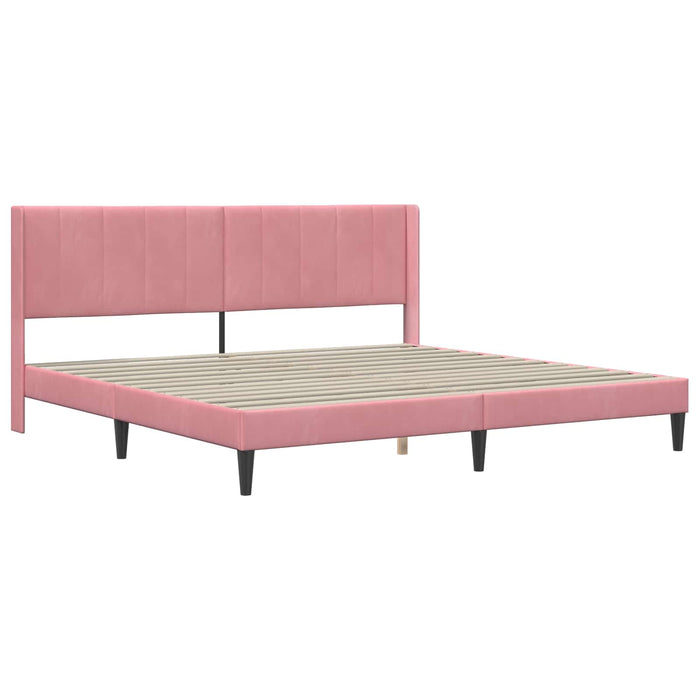 Cadru de pat cu headboard Roz 180 x 200 cm Catifea - WALTI WALTI
