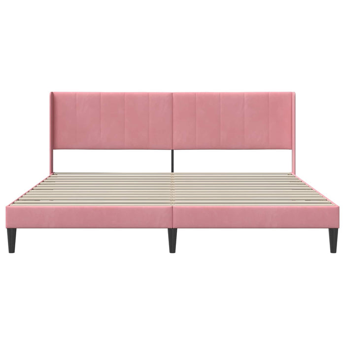 Cadru de pat cu headboard Roz 180 x 200 cm Catifea - WALTI WALTI