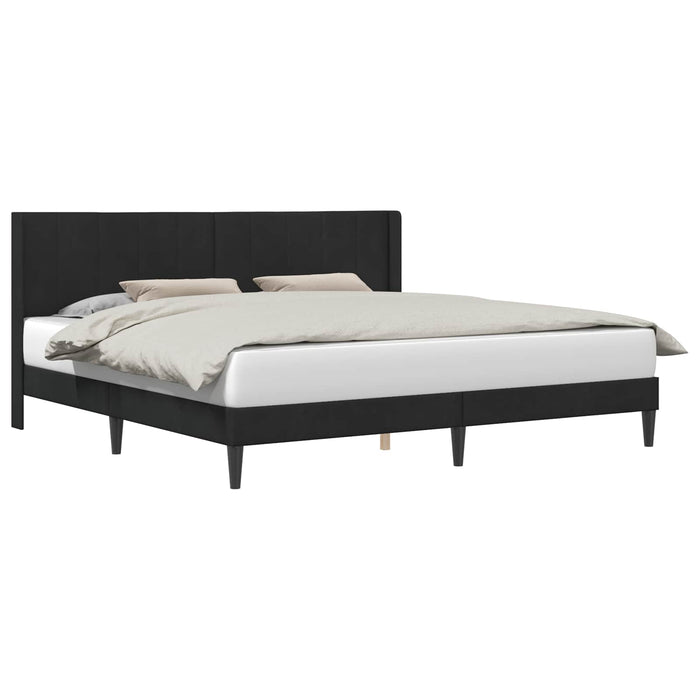 Cadru de pat cu headboard Negru 180 x 200 cm Catifea - WALTI WALTI
