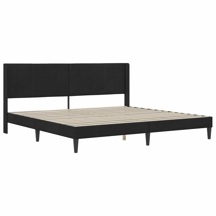 Cadru de pat cu headboard Negru 180 x 200 cm Catifea - WALTI WALTI