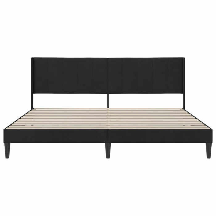 Cadru de pat cu headboard Negru 180 x 200 cm Catifea - WALTI WALTI