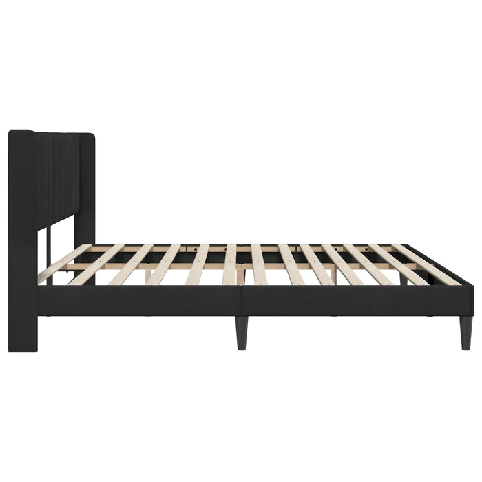Cadru de pat cu headboard Negru 180 x 200 cm Catifea - WALTI WALTI