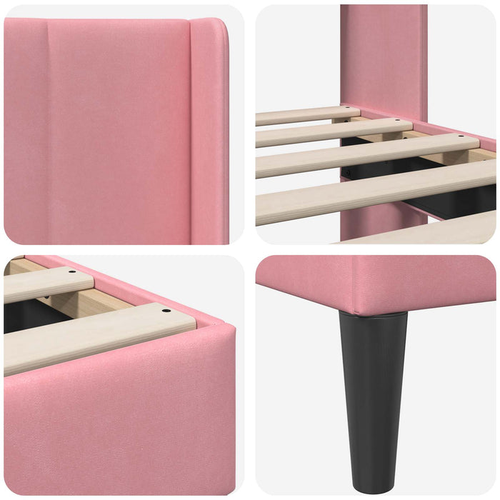Cadru de pat cu headboard Roz 200 x 200 cm Catifea - WALTI WALTI