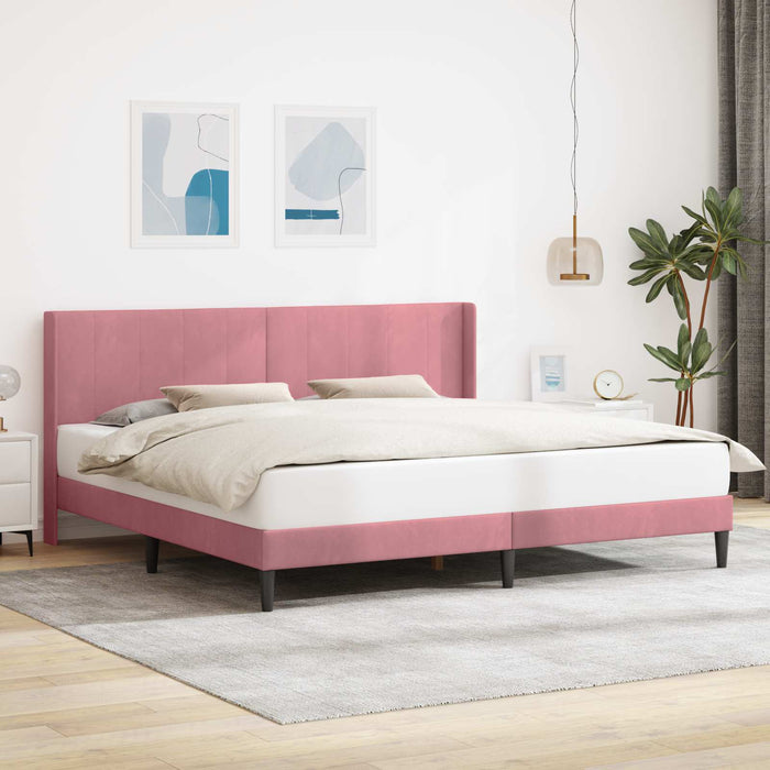 Cadru de pat cu headboard Roz 200 x 200 cm Catifea - WALTI WALTI