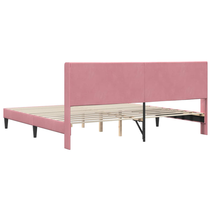 Cadru de pat cu headboard Roz 200 x 200 cm Catifea - WALTI WALTI
